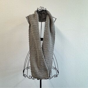 Elegant Gray Hand Crocheted Scarf